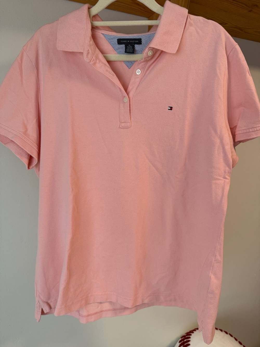 TOMMY HILFIGER WOMEN POLO GOLF LIGHT PINK CORAL SHORT SLEEVE SHIRT SIZE XL